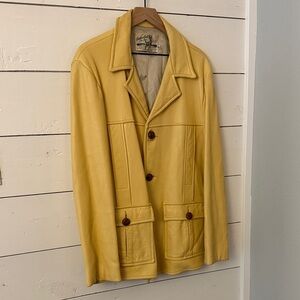 Vintage Custom Coat Co, Inc butter yellow leather jacket